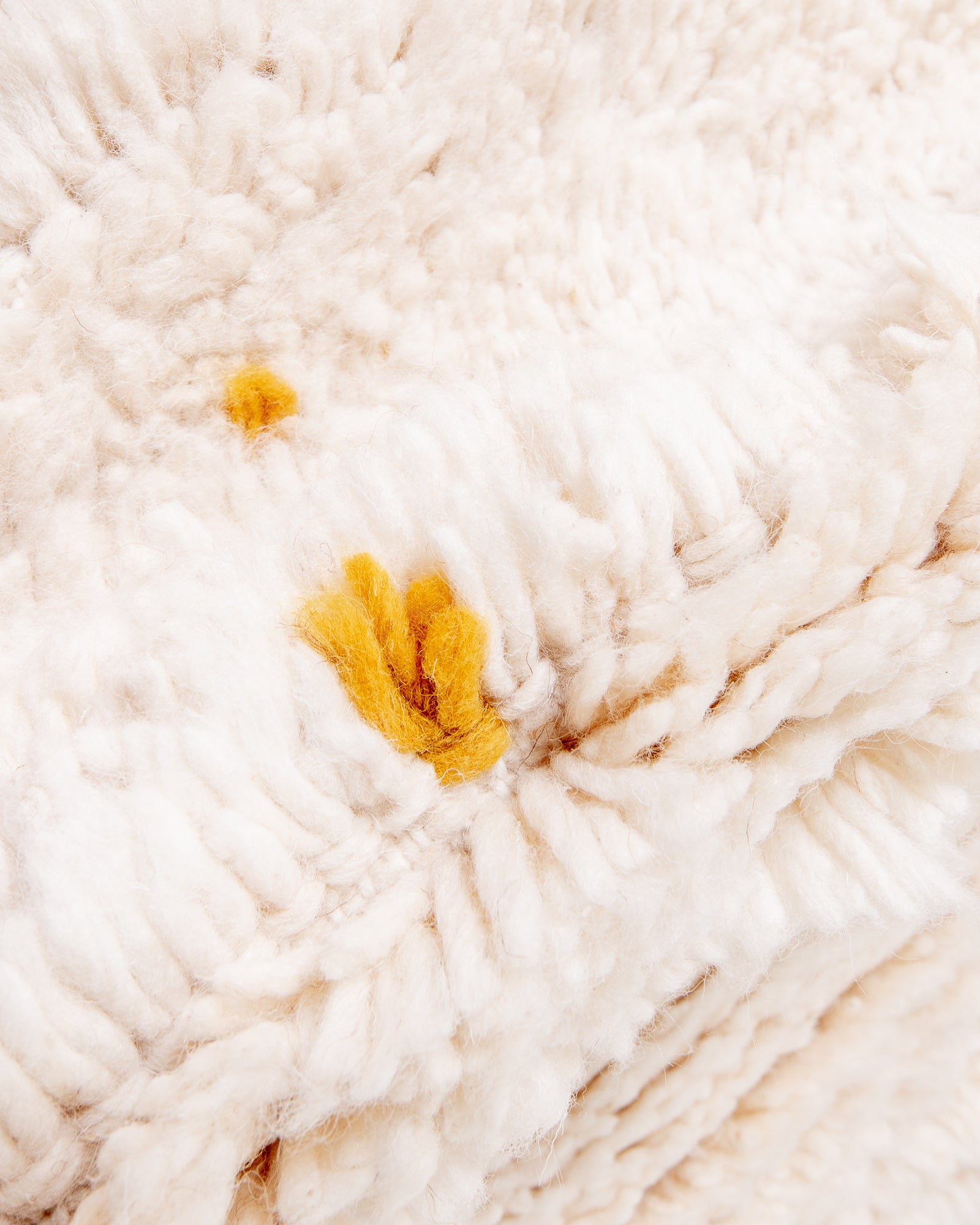 Modern, designer, handcrafted Berber rug from Morocco. Beniourain carpet with beautiful colours and patterns and fluffy wool texture.